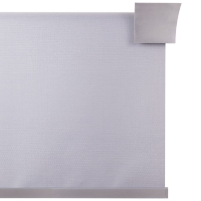 Roleta materiałowa szerokości 180 cm włoskiej firmy Scaglioni, tkanina Rubino, system typ 090 z ozdobnymi elementami, sterowany łańcuszkiem.